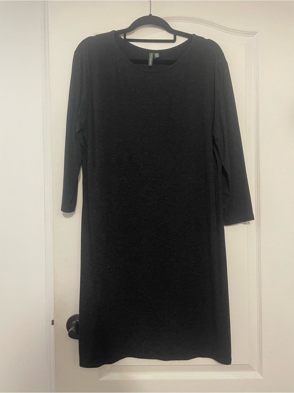 Shannon Passero Grey Three-Quarter Sleeve Shift Dress, Size Large
